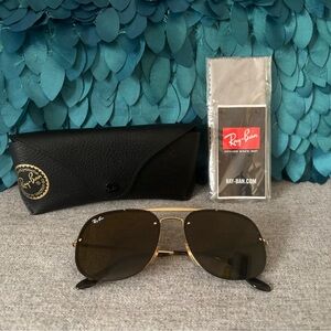 Ray-Ban Blaze Aviator Gold Metal Sunglasses